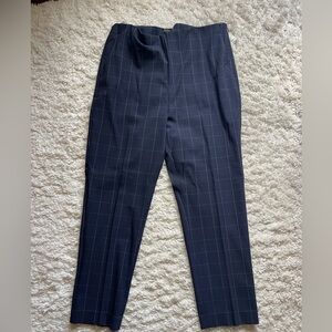Women’s Ann Taylor Navy window Paned Checkered Pants Side Zip Size 12